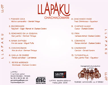 jaquette CD Llapaku Chachacomani